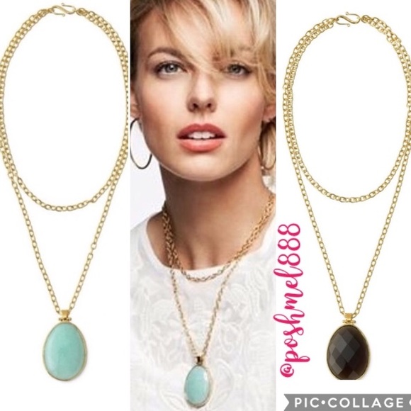 :: Stella & Dot Reversible Sanibel Necklace Gold - Picture 3 of 8